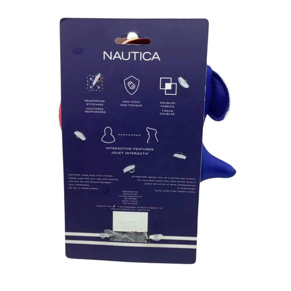 Nautica Crab Whale Sailboat Pet Toys Reinforced Stitching Non-Toxic Material NEW